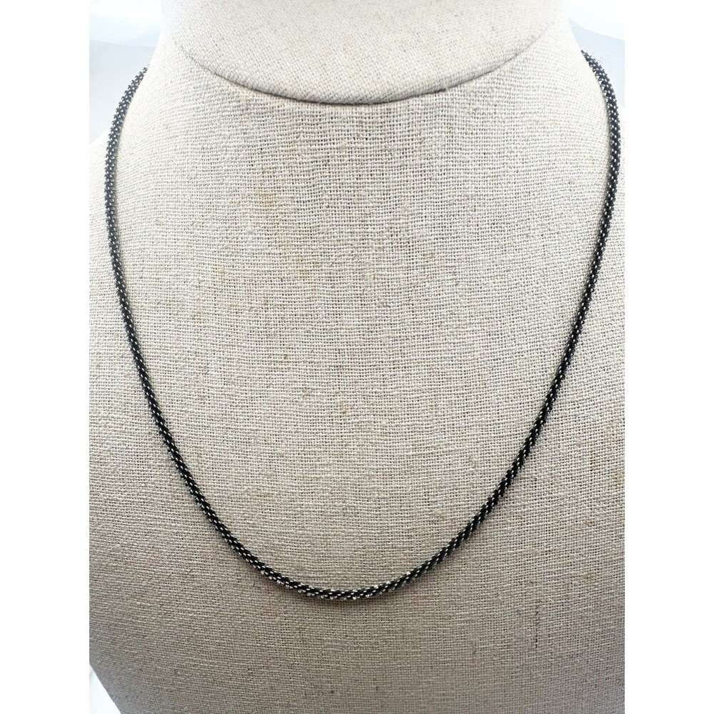 925 Italy Sterling Silver Popcorn Chain Necklace 18” 2mm